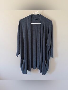Barefoot Dreams Cozychic Ultra Lite Ribbed Knit Cardigan Blue Size Medium